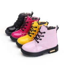 Children Toddler Shoes Size 21-37 Warm Winter Snow Martin Boots Cute Colorful Patent Leather Waterproof Kids Shoes Girls Boots